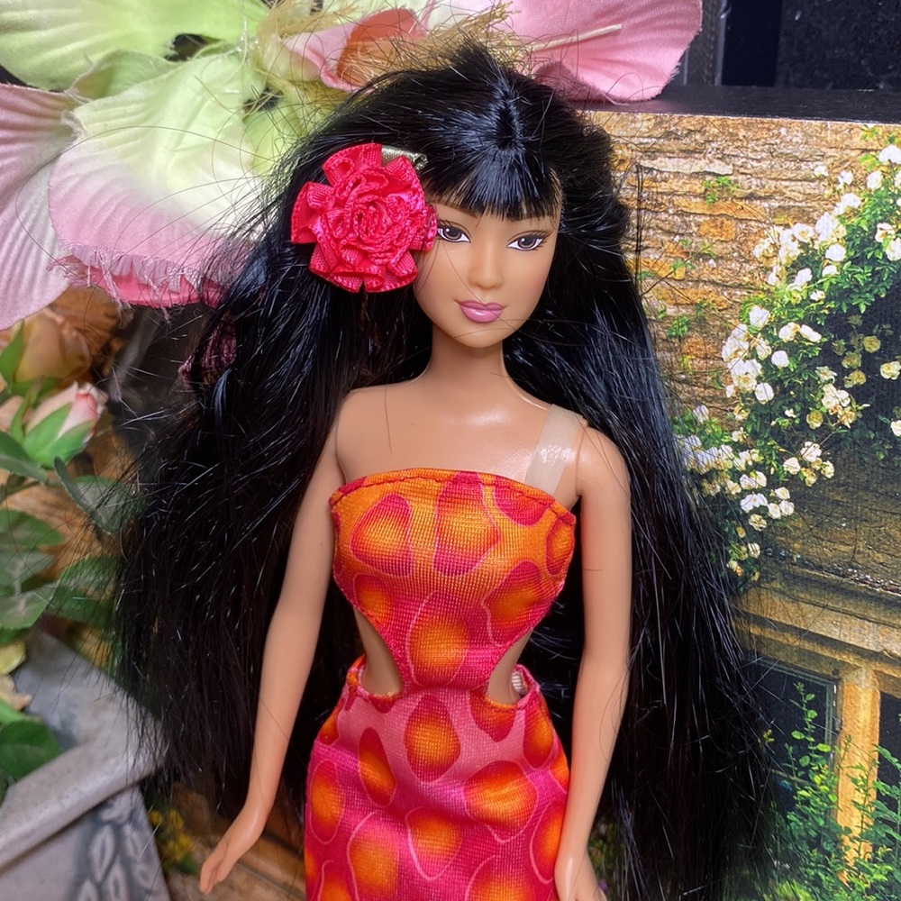 Barbie Tropical Polynesian with Black Hair and Red Dress